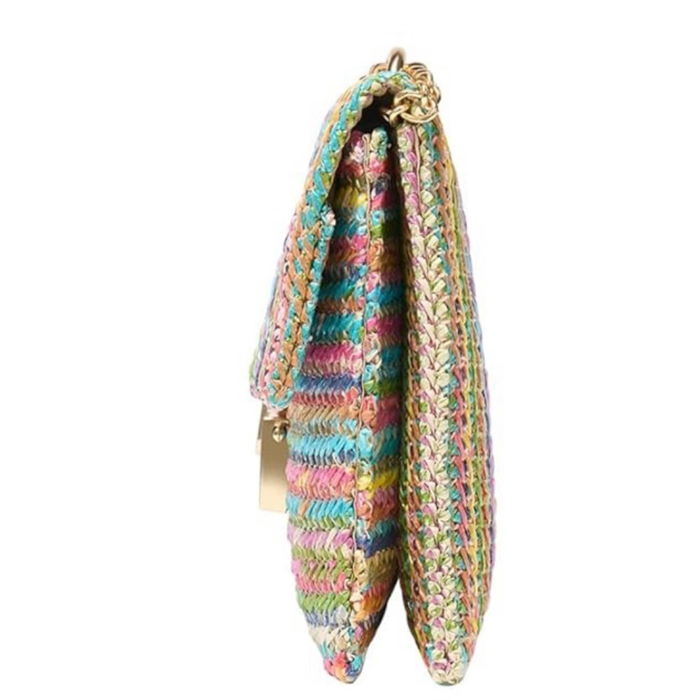 🆕- Woven Raffia Boho Crossbody/Shoulder/Clutch Bag-Multi Color - Picture 3 of 10